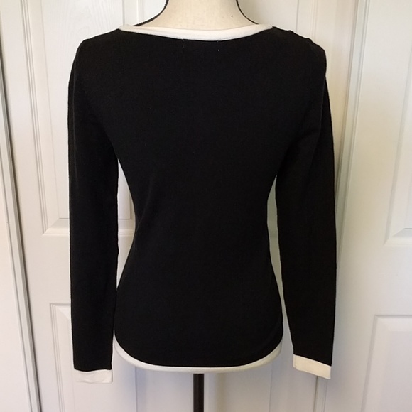French designer Leo Guy black & white sweater - Picture 2 of 5
